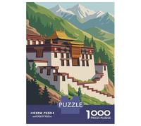 Puzzle De 1000 Pièces pour Adolescents Tibet Landscape Art Print Puzzle Adulte Casse-tête Jeu D'analyse Et De Logique Cadeau d'anniversaire, Cadeaux, 38x26cm/1000pcs