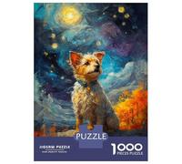 Puzzle De 1000 Pièces pour Adolescents Tibet Terrier Starry Night Puzzle pour Adultes - Jouet Anti-Stress - Améliore La Mémoire - Défi Éducatif 70x50cm/1000pcs