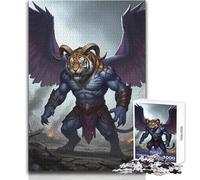 Puzzle de 1000 pièces pour Adolescents:Tigre ailé, Démon, Paysage ravagé par la Guerre Activité de Loisirs Calme et agréable Finitions de qualité supérieure Dimensions:38x26cm