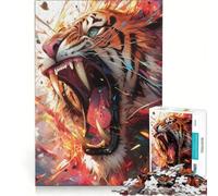 Puzzle de 1000 pièces pour Adolescents Tigre Le summum des Sommets Jeux relaxants activités familiales avec Poster et fiche de Questions-réponses Assortis 38x52cm