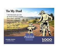 Puzzle De 1000 Pièces pour Adolescents to My Dad Gift from Son Father and Son Motocross Puzzles pour Adultes Vacances À La Maison pour Se Divertir Interaction Parent-Enfant Soirée Jeu