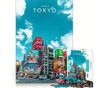 Puzzle de 1000 pièces pour Adolescents Tokyo, Capitale du Japon Découpe précise Jeu de Concentration et de détente Cadeau d'anniversaire Amusant (38x26cm)