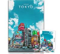 Puzzle de 1000 pièces pour Adolescents, Tokyo, Capitale du Japon Jeu Impossible, activités familiales, Cadeau de Noël Secret Dimensions:50x75cm