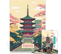 Puzzle de 1000 pièces pour Adolescents Tokyo Tight Fit Play Focus Fun Game Leisure Fun Time Décoration Murale de Noël (50x75cm)