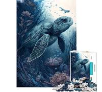 Puzzle de 1000 pièces pour Adolescents Tortue ami Imaginaire Un défi à relever pour créer Une œuvre d'art Jouet Anti-Stress adapté aux 14 Ans et Plus (50x75cm)
