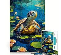 Puzzle de 1000 pièces pour Adolescents, Tortue Aquarelle, découpe Fine, Art, entraînement à la Concentration, Jeu Amusant et Calme, Cadeau de Noël (38x26cm)