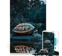 Puzzle de 1000 pièces pour Adolescents, Tortue avec Runes, découpe Fine, Jeu de Concentration Amusant et Calme, Cadeau de Noël (50x75cm)