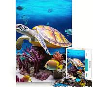 Puzzle de 1000 pièces pour Adolescents Tortue Sérénité Ajustement serré Jeu de réflexion et de compétences Amusant Loisirs Temps de détente Décoration de Noël pour la Maison (38x26cm)