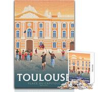 Puzzle de 1000 pièces pour Adolescents Toulouse Capitole Celebration Jeux éducatifs Découpe de précision Jouet éducatif Dimensions:38x26cm