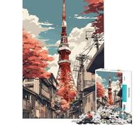 Puzzle de 1000 pièces pour Adolescents Tour de Tokyo Japon Style Anime Difficile et Stimulant mais Amusant et Humoristique Décoration Murale Convient aux 14 Ans et Plus (38x26cm)