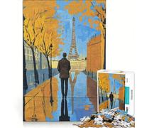 Puzzle de 1000 pièces pour Adolescents, Tour Eiffel, Promenade d'automne, Décoration Murale, pour s'amuser en Famille, Renforcer l'amour Entre Les Couples 38x52cm