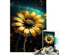 Puzzle de 1000 pièces pour Adolescents Tournesol Cosmique doré Décoration intérieure Jouet Anti-Stress idéal comme Cadeau (38x52cm)