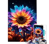 Puzzle de 1000 pièces pour Adolescents Tournesol néon Cosmique Idéal pour Un Anniversaire ou Noël Une œuvre d'art Jeu Relaxant à partir de 14 Ans (38x26cm)