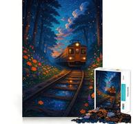 Puzzle de 1000 pièces pour Adolescents Train à Travers Une forêt Florale enchantée, Jeu d'adresse et de réflexion Amusant, Loisirs, décoration de Noël (50x75cm)