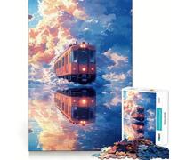 Puzzle de 1000 pièces pour Adolescents Train dans Les Nuages Jeu d'art Finement découpé pour développer la Concentration et s'amuser Pendant Les Moments calmes pour Noël (38x26cm)