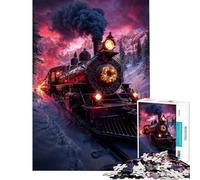 Puzzle de 1000 pièces pour Adolescents Train de Noël dans Les Montagnes Idéal pour Un Anniversaire ou Un séjour à la Maison Pendant Les fêtes Jeu éducatif pour Passer Le Temps Convient aux 14 Ans