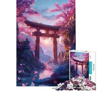 Puzzle de 1000 pièces pour Adolescents Tranquil Torii Horizon Puzzle Anti-Stress pour Adultes Jeux Amusants en Famille à la Maison (Taille 38x52cm)