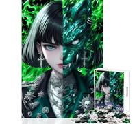 Puzzle de 1000 pièces pour Adolescents Transformation en Flamme Verte Personnage d'anime Waifu Jeu Pratique pour Toute la Famille Jouet Anti-Stress pour renforcer Les Liens Amoureux (50x75cm)