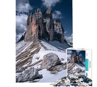 Puzzle de 1000 pièces pour Adolescents Tre Cime Di Lavaredo Vue sur la Montagne Puzzles pour Adolescents Jeu Familial Décoration Murale Difficile et Stimulant (Dimensions 38x26cm)