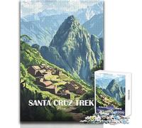 Puzzle de 1000 pièces pour Adolescents - Trek de Santa Cruz au Pérou - Affiche de Voyage - Casse-tête - Jeu Familial - Améliore la mémoire - Cadeau d'anniversaire - Dimensions 38x52cm