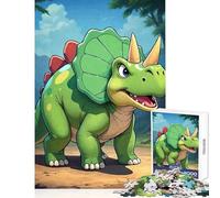 Puzzle de 1000 pièces pour Adolescents Tricératops en forêt Jeu de détente Défi Stimulant (38x26cm)
