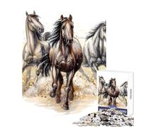Puzzle de 1000 pièces pour Adolescents « Trois Chevaux au Galop » Jeu à Monter soi-même Idée Cadeau Jeu éducatif et Relaxant Dimensions 50x75cm