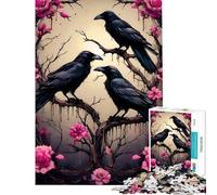 Puzzle de 1000 pièces pour Adolescents Trois Corbeaux sur Un Rosier Jeu Familial décoration Murale Difficile et Stimulant (38x26cm)