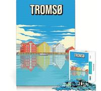 Puzzle de 1000 pièces pour Adolescents, Tromsø, Norvège, Affiche de Voyage Vintage de Tromsø, Jeu Stimulant l'esprit, Divertissement, Loisirs, décoration de Noël (38x26cm)