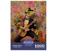 Puzzle De 1000 Pièces pour Adolescents Tuxedo Lizard Guitarist Puzzles pour Adultes Jeux De Détente Découpe De Précision Cadeaux pour Amis Et Famille 52x38cm/1000pcs