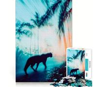 Puzzle de 1000 pièces pour Adolescents Twilight Puma Sharp Cut Art Jeu cognitif Cadeau pour des Moments de détente Décoration de Noël (50x75cm)