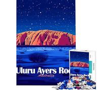 Puzzle de 1000 pièces pour Adolescents Uluru Ayers Rock Australie Apprentissage Nocturne Jouets éducatifs Jeu Pratique d'analyse et de logique Idée Cadeau (Dimensions 50x75cm)