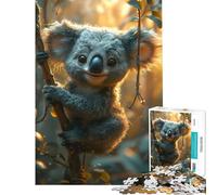 Puzzle de 1000 pièces pour Adolescents Un Adorable Koala de Dessin animé Un Jeu éducatif et Impossible à réaliser idéal pour s'amuser en Famille ou comme Cadeau d'anniversaire (Taille 38x52cm)