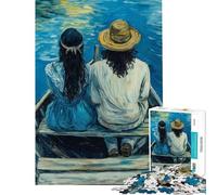 Puzzle de 1000 pièces pour Adolescents Un Couple dans Une Barque Jeu Relaxant pour Adultes améliore la mémoire et s'amuse à la Maison (38x26cm)