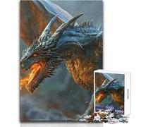 Puzzle de 1000 pièces pour Adolescents : Un Dragon cracheur de feu Jeu éducatif et Stimulant Idéal comme Cadeau de Noël Secret Dimensions : 50x75 cm