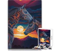 Puzzle de 1000 pièces pour Adolescents : Un Duo de Chevaux, Casse-tête et Jeu de société Familial pour améliorer la mémoire, Cadeau d'anniversaire, Dimensions : 38x52 cm