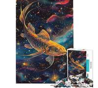Puzzle de 1000 pièces pour Adolescents Un Poisson-Chat géant nage dans Une œuvre d'art Puzzle pour Adultes Jouet décoration Murale Cadeau Unique pour Un Anniversaire ou Noël (Taille 38x52cm)