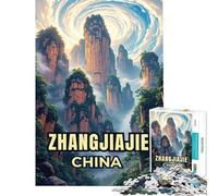 Puzzle de 1000 pièces pour adolescents un puzzle fascinant représentant le parc forestier national de Zhangjiajie Jeux amusants décoration intérieure et activités ludiques à la maison (taille 38x26cm)