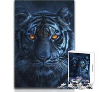 Puzzle de 1000 pièces pour Adolescents : Un Tigre aux Yeux Jaunes Jeu au Design soigné, idéal pour améliorer la mémoire et comme Cadeau d'anniversaire Dimensions : 50x75 cm