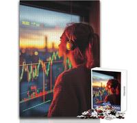 Puzzle de 1000 pièces pour Adolescents : Un Trader Observe Les données et Le Lever du Soleil Jeu Stimulant, décoration Murale, Cadeau d'anniversaire Dimensions : 50x75 cm