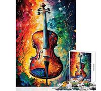 Puzzle de 1000 pièces pour Adolescents Un Violon Style Afremov Jeu de Construction pour Les Amateurs de Jeux éducatifs et de détente intellectuelle Dimensions 50x75cm
