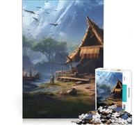 Puzzle de 1000 pièces pour Adolescents Une Maison dans Un Monde Fantastique, Jeux éducatifs, Analyse et logique, Cadeau d'anniversaire, 38x52cm