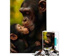 Puzzle de 1000 pièces pour Adolescents Une mère chimpanzé et Son bébé Un Jeu Relaxant pour se détendre Une décoration Parfaite et des activités Amusantes à la Maison (Taille 75x50cm)