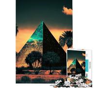Puzzle de 1000 pièces pour Adolescents Une Pyramide dans Le Sable néon Aide à exercer Le Cerveau l'analyse et la logique Jeu Amusant pour Les 14 Ans et Plus (38x52cm)