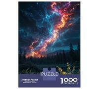 Puzzle de 1000 pièces pour adolescents Une tempête fait rage au-dessus d'une luxuriante Puzzles pour adultes Jeux de détente Staycation Kill Time Challenging To Complete 38 x 26 cm/1000 pièces