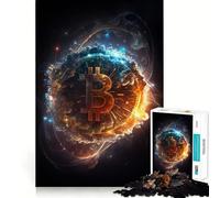 Puzzle de 1000 pièces pour adolescents, univers Bitcoin, décoration de coupe propre, jouet d'entraînement du cerveau, jeu de paix, 38 x 52 cm