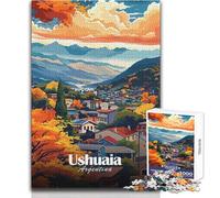 Puzzle de 1000 pièces pour Adolescents, Ushuaia, Argentine, Paysage pittoresque, Jeu éducatif de précision, Dimensions:38x52cm