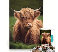 Puzzle de 1000 pièces pour Adolescents Vaches des Highlands écossaises Jeux relaxants décompression intellectuelle Cadeau d'anniversaire Unique 38x52cm