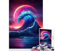Puzzle de 1000 pièces pour Adolescents Vague de Tsunami Cosmique Décoration intérieure Jouet Cadeau Amusant Jeu Pratique pour Partager Un Moment Complice Parent-Enfant Dimensions 38x26cm