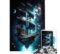 Puzzle de 1000 pièces pour Adolescents Vaisseau Pirate de l'espace Un défi Difficile à relever pour s'amuser en Famille Jeu Amusant à partir de 14 Ans 38x26cm