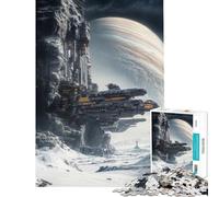 Puzzle de 1000 pièces pour Adolescents Vaisseau Spatial amarré à Une Falaise Jeu de détente Jouet intellectuel Cadeau pour Femmes et Hommes Une œuvre d'art (Taille 38x26cm)